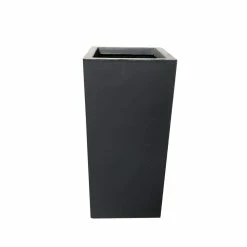 KANTE 28 in. H Square Charcoal Concrete/Fiberglass Indoor Outdoor Modern Tall Planter -Green Haven Store charcoal kante plant pots osf0002c c60121 c3 1000