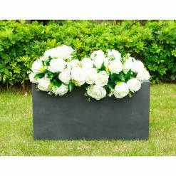 KANTE 23 in. L Rectangular Charcoal Concrete/Fiberglass Indoor Outdoor Elegant Planter 17 KANTE 23 in. L Rectangular Charcoal Concrete/Fiberglass Indoor Outdoor Elegant Planter -Green Haven Store charcoal kante plant pots osf0104a c60121 76 1000