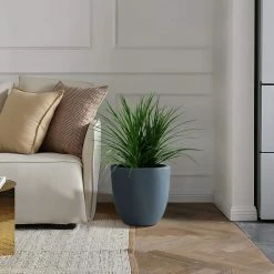 KANTE 9 in. H Charcoal Concrete and Fiberglass Round Bowl Planter, Outdoor Indoor Large Planters Pots with Drainage -Green Haven Store charcoal kante plant pots rc0050a c60121 44 1000