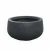 KANTE Medium 10 in. Tall Charcoal Lightweight Concrete Round Outdoor Bowl Planter