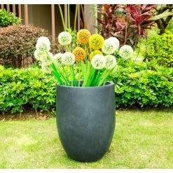 KANTE 21.7 in. Tall Charcoal Lightweight Concrete Round Outdoor Planter 12 KANTE 21.7 in. Tall Charcoal Lightweight Concrete Round Outdoor Planter -Green Haven Store charcoal kante plant pots rc0066a c60121 c3 1000