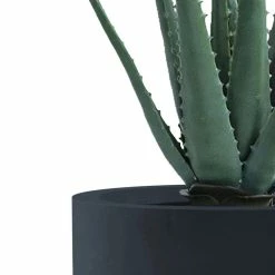 KANTE 13.39 in. x 23.62 in. Round Charcoal Finish Lightweight Concrete and Fiberglass Indoor Outdoor Planter w/Drainage Hole -Green Haven Store charcoal kante plant pots rc0099a c60121 1f 1000