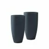 KANTE 13.39 in. x 23.62 in. Round Charcoal Finish Lightweight Concrete and Fiberglass Planters with Drainage Holes (Set of 2) -Green Haven Store charcoal kante plant pots rc0099a2 c60121 64 1000