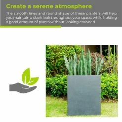 KANTE 26.8 in. Tall Charcoal Lightweight Concrete Modern Long and High Rectangle Planter -Green Haven Store charcoal kante plant pots rf0111a c60121 1f 1000