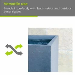 KANTE 26.8 in. Tall Charcoal Lightweight Concrete Modern Long and High Rectangle Planter -Green Haven Store charcoal kante plant pots rf0111a c60121 44 1000