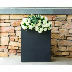 KANTE 26.8 in. Tall Charcoal Lightweight Concrete Modern Long and High Rectangle Planter -Green Haven Store charcoal kante plant pots rf0111a c60121 76 1000