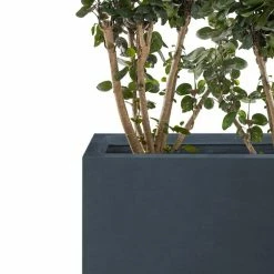 KANTE 23.6" and 19.4"L Rectangular Charcoal Finish Lightweight Concrete Long Planter w/ Drainage Hole Set of 2 Outdoor/Indoor -Green Haven Store charcoal kante plant pots rf0146sa c60121 4f 1000