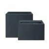 KANTE 23.6" and 19.4"L Rectangular Charcoal Finish Lightweight Concrete Long Planter w/ Drainage Hole Set of 2 Outdoor/Indoor -Green Haven Store charcoal kante plant pots rf0146sa c60121 64 1000
