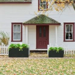 KANTE 31.4 in. & 23.6 in. L Rectangular Charcoal Lightweight Long Low Planters w/Drainage Hole (Set of 2), Outdoor/Indoor -Green Haven Store charcoal kante plant pots rf0147ab c60121 fa 1000