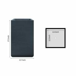 KANTE 27.6 in. H Square Charcoal Concrete and Fiberglass Tall Planter Outdoor Indoor Lightweight Plant Pots 15 KANTE 27.6 in. H Square Charcoal Concrete and Fiberglass Tall Planter Outdoor Indoor Lightweight Plant Pots -Green Haven Store charcoal kante plant pots rf0222c c60121 76 1000