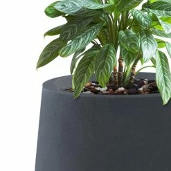 KANTE 26.5 in., 20 in. & 13.1 in. H Round Charcoal Concrete Tall Planters (Set of 3), Outdoor Indoor Large with Drainage Holes -Green Haven Store charcoal kante plant pots rf2015023abc c60121 1f 1000