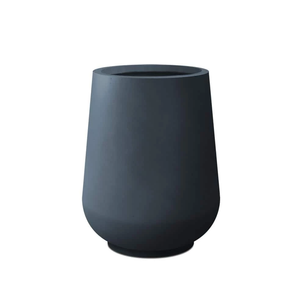 KANTE 10.63 in. x 13.78 in. Round Charcoal Lightweight Concrete and Weather Resistant Fiberglass Planter w/Drainage Hole 3 KANTE 10.63 in. x 13.78 in. Round Charcoal Lightweight Concrete and Weather Resistant Fiberglass Planter w/Drainage Hole