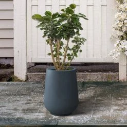KANTE 10.63 in. x 13.78 in. Round Charcoal Lightweight Concrete and Weather Resistant Fiberglass Planter w/Drainage Hole 16 KANTE 10.63 in. x 13.78 in. Round Charcoal Lightweight Concrete and Weather Resistant Fiberglass Planter w/Drainage Hole -Green Haven Store charcoal kante plant pots rf2015023c c60121 fa 1000