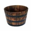 Vigoro 25.98 in. Dia x 16.54 in. H Round Wooden Barrel Planter -Green Haven Store dark wood vigoro barrel planters hl6642 64 1000