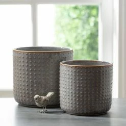 SULLIVANS Dusty Blue Ceramic Pot - Set of 2 -Green Haven Store dusty blue sullivans plant pots cm2978 1f 1000