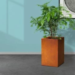 KANTE 16 in. H Faux Weathering Steel Finish Concrete Square, Modern Outdoor/Indoor Lightweight Planter Pot with Drainage Hole 14 KANTE 16 in. H Faux Weathering Steel Finish Concrete Square, Modern Outdoor/Indoor Lightweight Planter Pot with Drainage Hole -Green Haven Store faux weathering steel kante plant pots rf0007b c91942 1f 1000