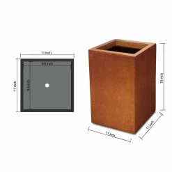 KANTE 16 in. H Faux Weathering Steel Finish Concrete Square, Modern Outdoor/Indoor Lightweight Planter Pot with Drainage Hole 12 KANTE 16 in. H Faux Weathering Steel Finish Concrete Square, Modern Outdoor/Indoor Lightweight Planter Pot with Drainage Hole -Green Haven Store faux weathering steel kante plant pots rf0007b c91942 c3 1000