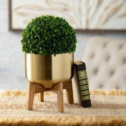 SULLIVANS Brass Planter On Stands - Set of 3 8 SULLIVANS Brass Planter On Stands - Set of 3 -Green Haven Store gold sullivans plant pots n2714 4f 1000