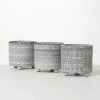 SULLIVANS Gray Geometric Print Cement Pot - Set of 3 1 SULLIVANS Gray Geometric Print Cement Pot - Set of 3 -Green Haven Store gray patterned sullivans plant pots cmt1207 64 1000