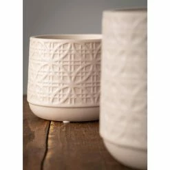 SULLIVANS Gray Ceramic Planter (Set of 2) -Green Haven Store gray sullivans plant pots cm2943 1f 1000