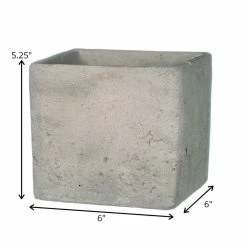 SULLIVANS Gray Cement Square Planter 9 SULLIVANS Gray Cement Square Planter -Green Haven Store gray sullivans plant pots cmt1090 1f 1000