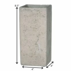 SULLIVANS Gray Cement Square Planter -Green Haven Store gray sullivans plant pots cmt1092 1f 1000