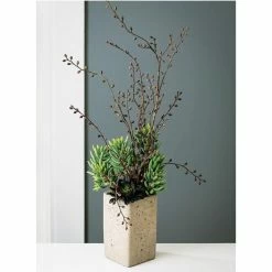 SULLIVANS Gray Cement Square Planter -Green Haven Store gray sullivans plant pots cmt1092 c3 1000