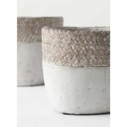 SULLIVANS Gray Cement Pot (Set of 2) -Green Haven Store gray sullivans plant pots cmt1187 4f 1000