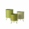 SULLIVANS Green Metal Planters (Set of 3) -Green Haven Store green sullivans plant pots met1510 64 1000