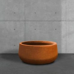 KANTE 16 in. Dia. Round Iron Oxide Concrete Bowl Planter, Outdoor Indoor Large Planter Pot with Drainage Hole -Green Haven Store iron oxide kante plant pots rc0051b c80621 31 1000
