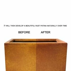 KANTE 28 in. H Iron Oxide Lightweight Concrete Tapered Planter with Drainage Hole, Large Outdoor/Indoor Tall Square Planter 12 KANTE 28 in. H Iron Oxide Lightweight Concrete Tapered Planter with Drainage Hole, Large Outdoor/Indoor Tall Square Planter -Green Haven Store iron oxide kante plant pots rf0229a s c80621 4f 1000