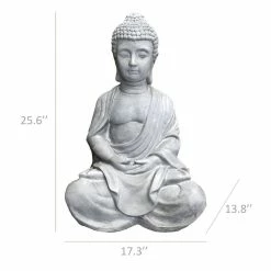 KANTE 25.6 in. H Natural Concrete/Fiberglass Indoor Outdoor Sitting Meditating Zen Buddha Statue 23 KANTE 25.6 in. H Natural Concrete/Fiberglass Indoor Outdoor Sitting Meditating Zen Buddha Statue -Green Haven Store kante garden statues osp141006 c80021 31 1000