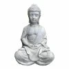 KANTE 25.6 in. H Natural Concrete/Fiberglass Indoor Outdoor Sitting Meditating Zen Buddha Statue