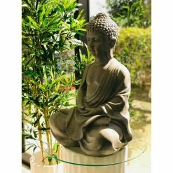 KANTE 25.6 in. H Natural Concrete/Fiberglass Indoor Outdoor Sitting Meditating Zen Buddha Statue 21 KANTE 25.6 in. H Natural Concrete/Fiberglass Indoor Outdoor Sitting Meditating Zen Buddha Statue -Green Haven Store kante garden statues osp141006 c80021 76 1000