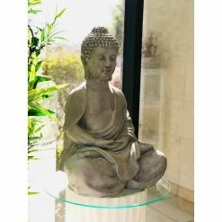 KANTE 25.6 in. H Natural Concrete/Fiberglass Indoor Outdoor Sitting Meditating Zen Buddha Statue 22 KANTE 25.6 in. H Natural Concrete/Fiberglass Indoor Outdoor Sitting Meditating Zen Buddha Statue -Green Haven Store kante garden statues osp141006 c80021 d4 1000