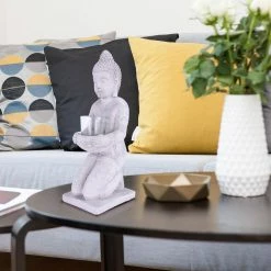 KANTE 12.8 in. H Gray Cement Buddha Tealight Candle Holder Garden Statue Ornament 11 KANTE 12.8 in. H Gray Cement Buddha Tealight Candle Holder Garden Statue Ornament -Green Haven Store kante garden statues sx20200173 1f 1000