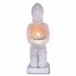 KANTE 12.8 in. H Gray Cement Buddha Garden Statue Tealight Candle Holder Ornament 12 KANTE 12.8 in. H Gray Cement Buddha Garden Statue Tealight Candle Holder Ornament -Green Haven Store kante garden statues sx20200175 44 1000