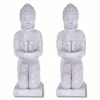 KANTE 12.8 in. H Gray Cement Buddha Garden Statue Tealight Candle Holder Ornament (2-Pack) -Green Haven Store kante garden statues sx20200176 64 1000