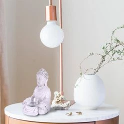 KANTE 6.5 in. H Gray Cement Sitting Buddha Garden Statue Tealight Candle Holder Ornament (2-Pack) -Green Haven Store kante garden statues sx20200177 1f 1000