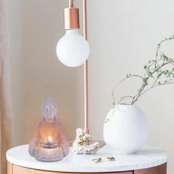 KANTE 6.5 in. H Gray Cement Sitting Buddha Garden Statue Tealight Candle Holder Ornament (2-Pack) -Green Haven Store kante garden statues sx20200178 76 1000