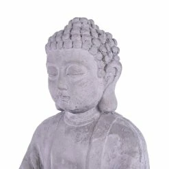 KANTE 14.17 in. H Gray Cement Meditating Buddha Garden Statue Tealight Candle Holder Ornament -Green Haven Store kante garden statues sx20200179 44 1000