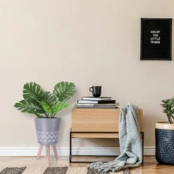 KANTE 17.4 in. Tall Light Gray Lightweight Concrete Classic Outdoor/Indoor Cylindrical Planter with 3 Wooden Legs 13 KANTE 17.4 in. Tall Light Gray Lightweight Concrete Classic Outdoor/Indoor Cylindrical Planter with 3 Wooden Legs -Green Haven Store light gray kante plant pots 18h231 ct fa 1000