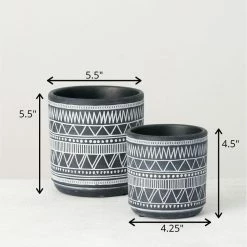 SULLIVANS Multi-Color Ceramic Flower Pots (Set of 2) -Green Haven Store multicolor sullivans plant pots cm2911 44 1000