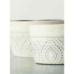 SULLIVANS Multi-Color Cement Dish Garden Pot (Set of 2) 8 SULLIVANS Multi-Color Cement Dish Garden Pot (Set of 2) -Green Haven Store multicolor sullivans plant pots cmt1179 4f 1000