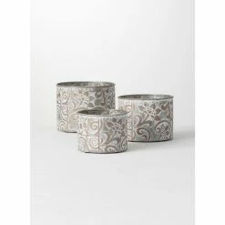 SULLIVANS Multi-Color Metal Planter (Set of 3) -Green Haven Store multicolor sullivans plant pots met1680 44 1000