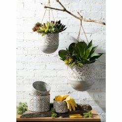 SULLIVANS Multi-Color Metal Planter (Set of 3) -Green Haven Store multicolor sullivans plant pots met1680 4f 1000