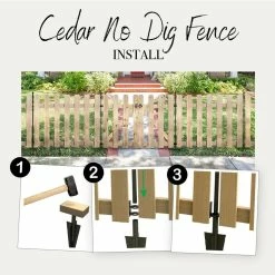 Vigoro 37.1 in. H x 45.35 in. W Cedar Garden Fence Panel -Green Haven Store natural cedar wood vigoro garden fencing 860664 76 1000