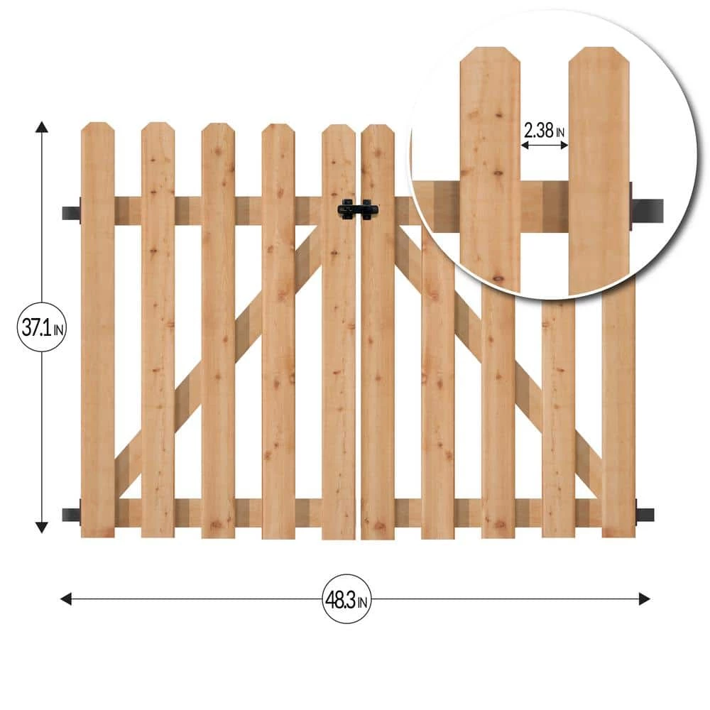 Vigoro 37.1 in. H x 48.3 in. W Cedar Garden Fence Gate 4 Vigoro 37.1 in. H x 48.3 in. W Cedar Garden Fence Gate - Image 2