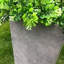 KANTE 24 in. H Square Natural Concrete/Fiberglass Indoor Outdoor Tall Modern Seamless Planter -Green Haven Store natural concrete kante plant pots osf0002b c80021 4f 1000