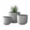 KANTE Round Natural Finish Lightweight Concrete & Fiberglass Weather Resistant Planters with Drainage Holes (Set of 3) -Green Haven Store natural concrete kante plant pots rc0001abe c80021 64 1000